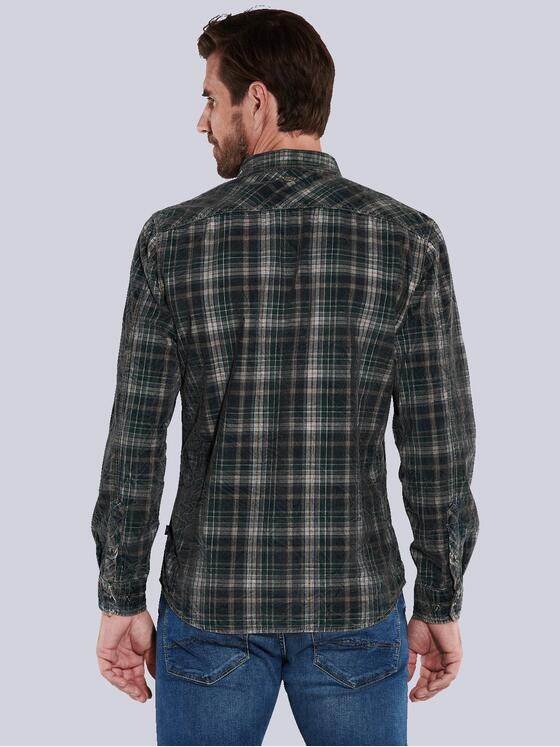 engbers Herren Langarm-Hemd aus Cord Blau 35659