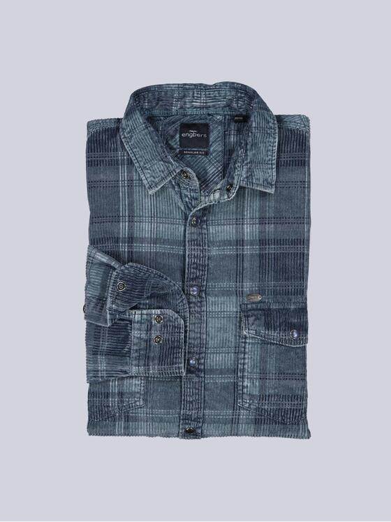 engbers Herren Langarm-Hemd kariert Petrolgruen 39209