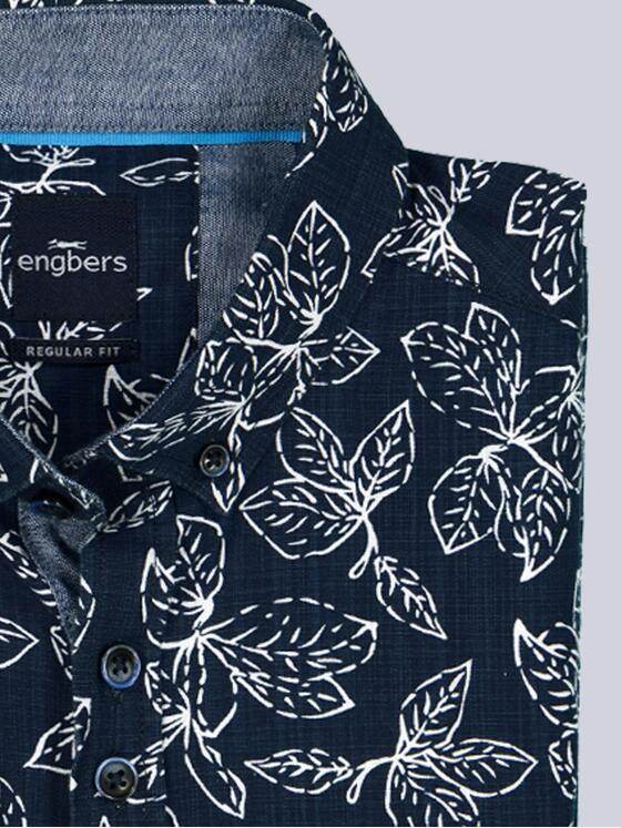 engbers Herren Kurzarm-Hemd gemustert Blau 38293