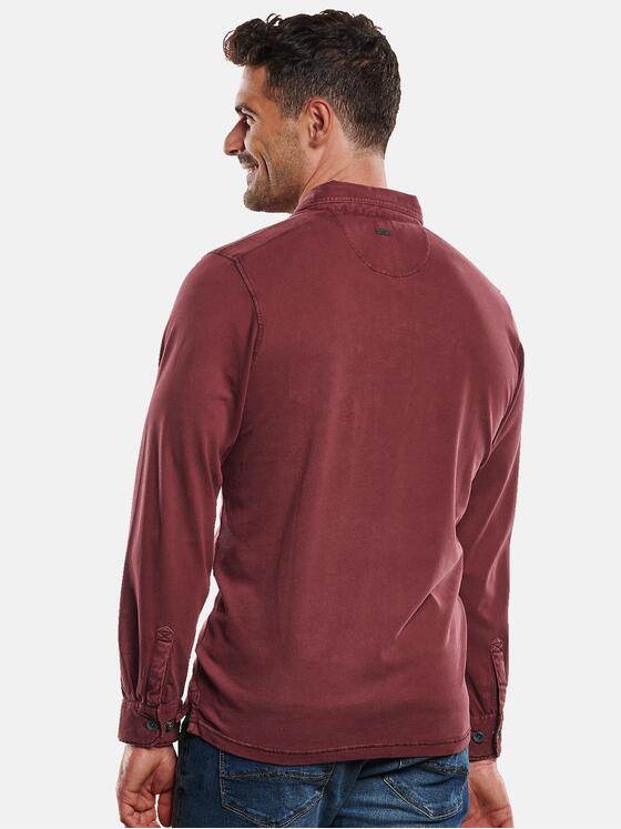 engbers Herren Langarmshirt Polokragen Karminrot 32396