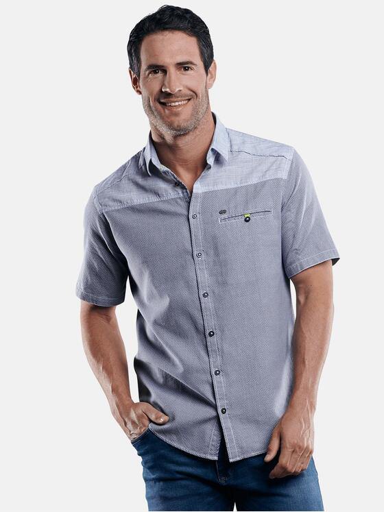 engbers Herren Hemd mit Kontrastware Saphirblau 29450