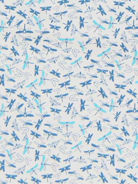 engbers Herren Modische Comfort-Stretch-Hemd mit Libellen-Print Blautuerkis 29636