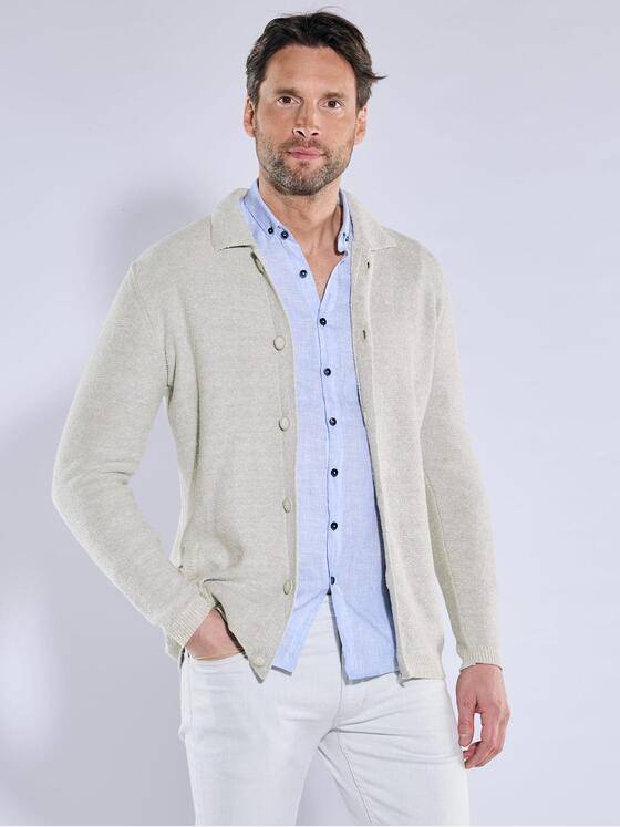 ENGBERS GERMANY Herren Strick-Sakko aus italienischem Garn Naturweiss 38826