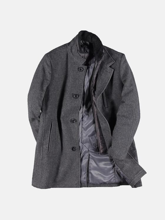 emilio adani Herren Stilvoller Wollmantel Grau 30225