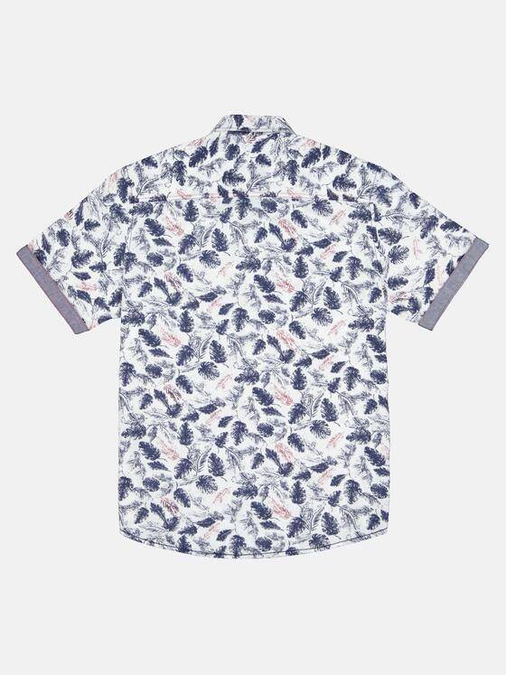 engbers Herren Kurzarm-Hemd mit All-Over-Print Marineblau 33246