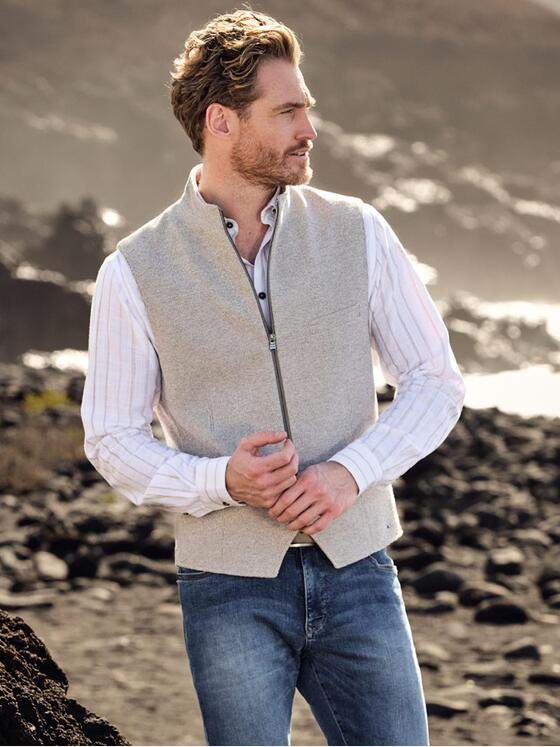 engbers Herren Sakko-Weste mit Zipper Beige 40024