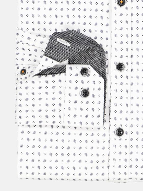 emilio adani Herren Langarm-Hemd slim fit Weiß 35308