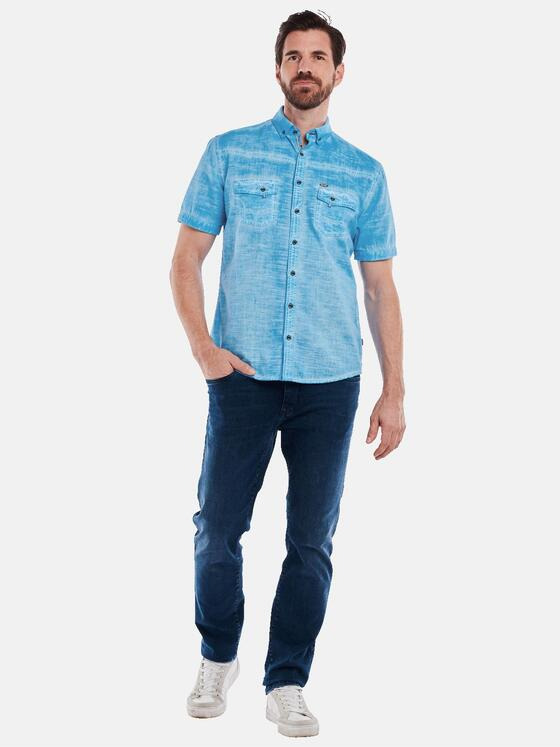 engbers Herren Kurzarm-Hemd regular Blau 35144