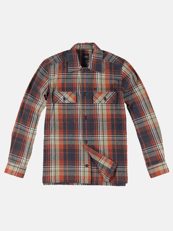 engbers Herren Langarm-Hemd kariert Rostorange 31974