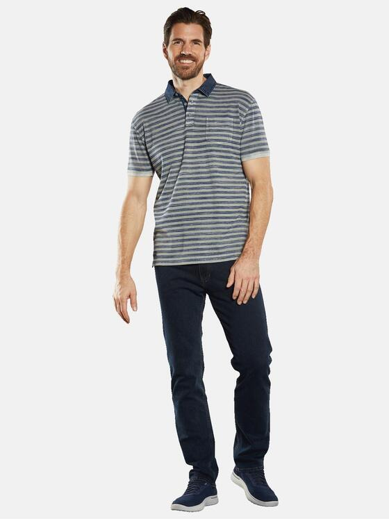 engbers Herren Polo-Shirt gestreift Grau 34524