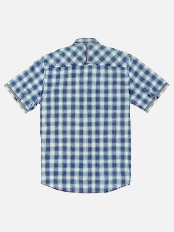 engbers Herren Hemd kariert Blautuerkis 32286