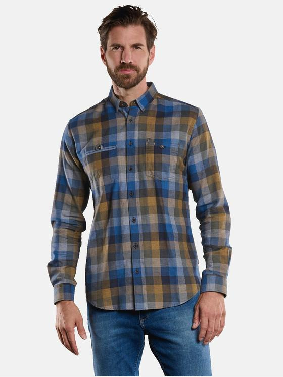 engbers Herren Langarm-Hemd kariert Orange 34156