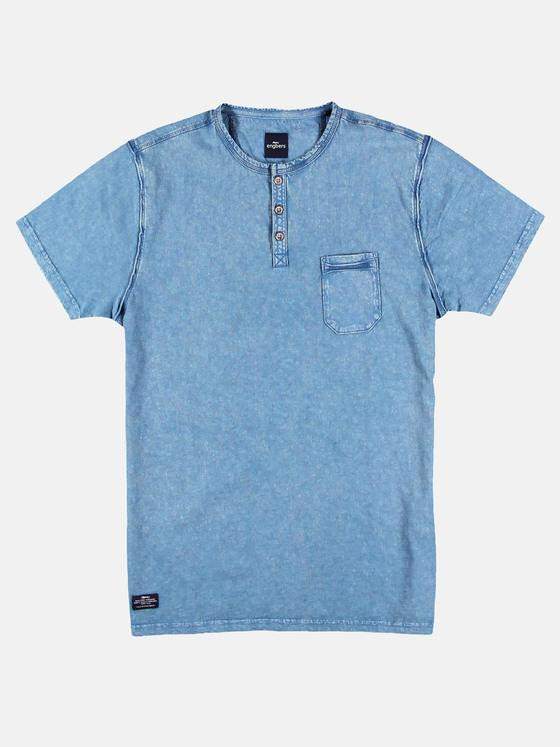 engbers Herren Frisch gefärbtes Henley T-Shirt Taubenblau 30275