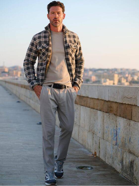 emilio adani Herren Overshirt mit Reißverschluss Schwarzbraun 39335