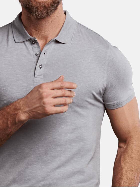ENGBERS GERMANY Herren softes Poloshirt aus Baumwoll-Modal-Mix Mausgrau 29837