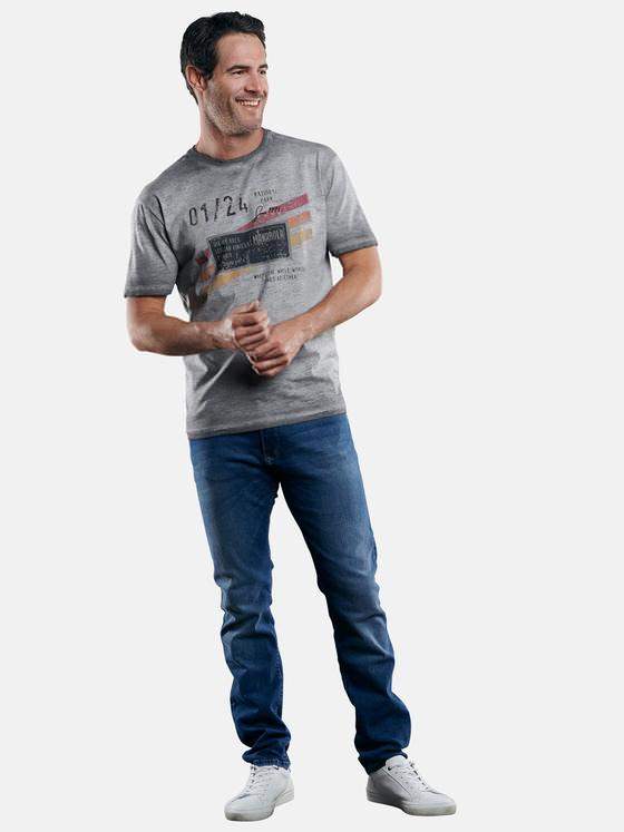 engbers Herren Modisches Print-Shirt Granitgrau 29223