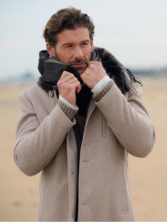 emilio adani Herren Mantel mit heraustrennbarem Inlet Hellbraun 39388