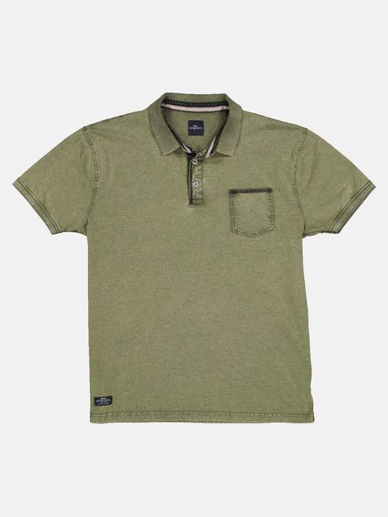 engbers Herren Polo-Shirt gestreift Oliv 33139