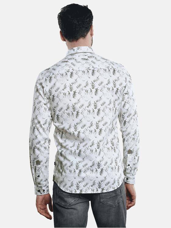 engbers Herren Modisches Langarmhemd mit floraler Musterung Anthrazit 31695