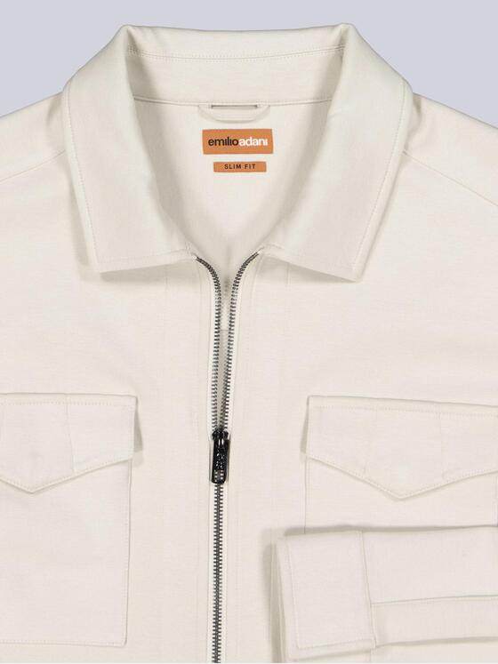 emilio adani Herren Overshirt aus Sweat-Material Beige 40123