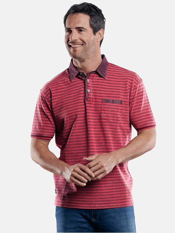 engbers Herren Poloshirt mit Jeanskragen Lachsrot 29212