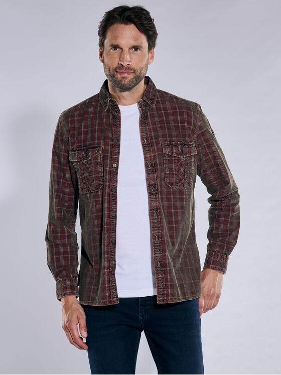 engbers Herren Langarm-Hemd kariert Rot 37776