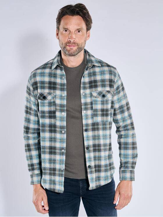 engbers Herren Overshirt kariert Oliv 39128