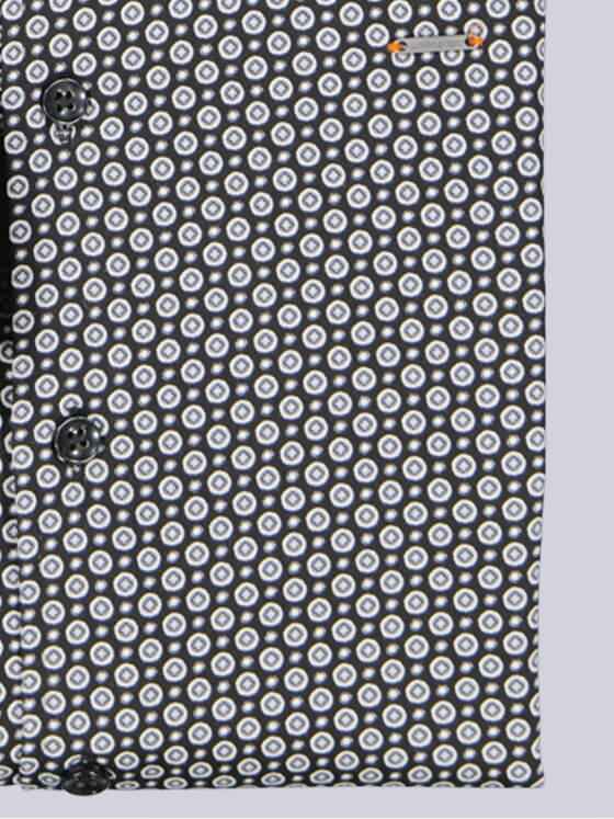 emilio adani Herren Langarm-Hemd gemustert Schwarz 39597