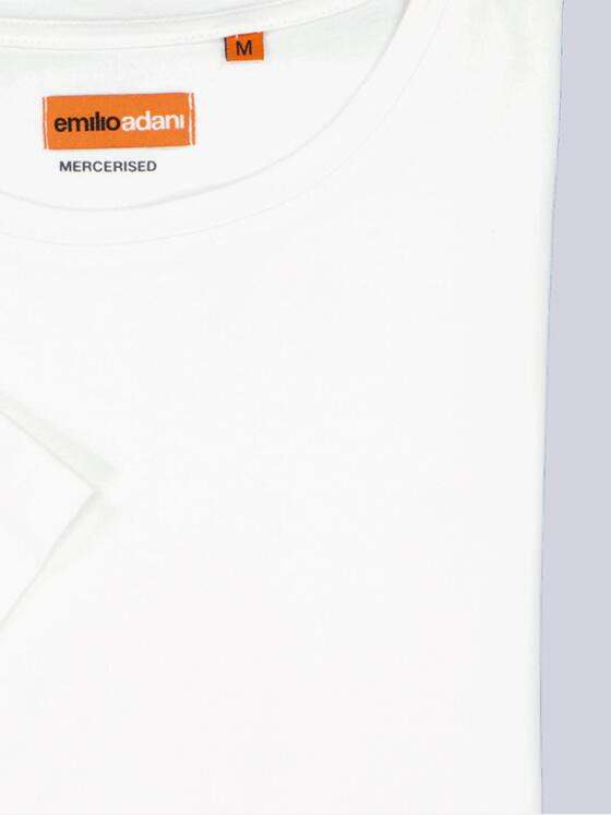 emilio adani Herren T-Shirt uni Weiß 37092