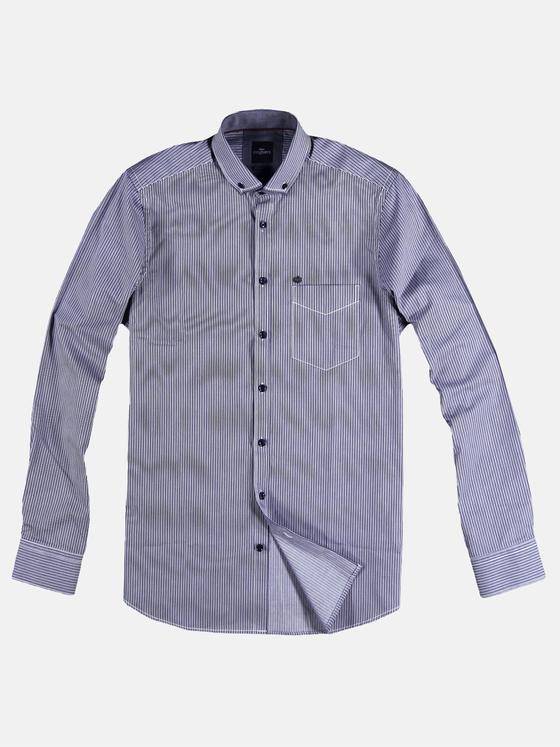 engbers Herren Streifenhemd Vollzwirn Saphirblau 28960