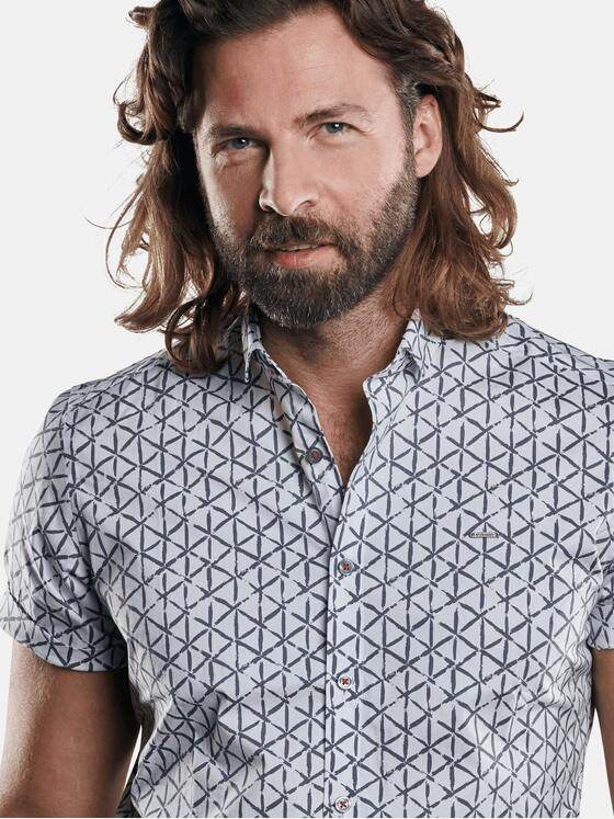 emilio adani Herren elastisches Hemd in maskuliner Passform Grau 29323