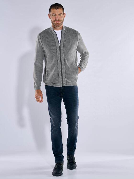 engbers Herren Cardigan strukturiert Grau 37620