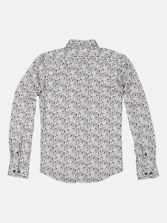 emilio adani Herren Langarm-Hemd gemustert Beige 34643