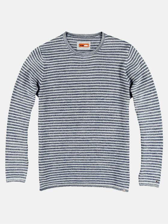 emilio adani Herren Pullover in modischer Ringeloptik Blau 29245