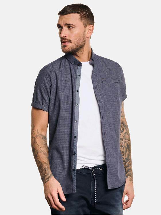 emilio adani Herren Hemd uni Blau 32614