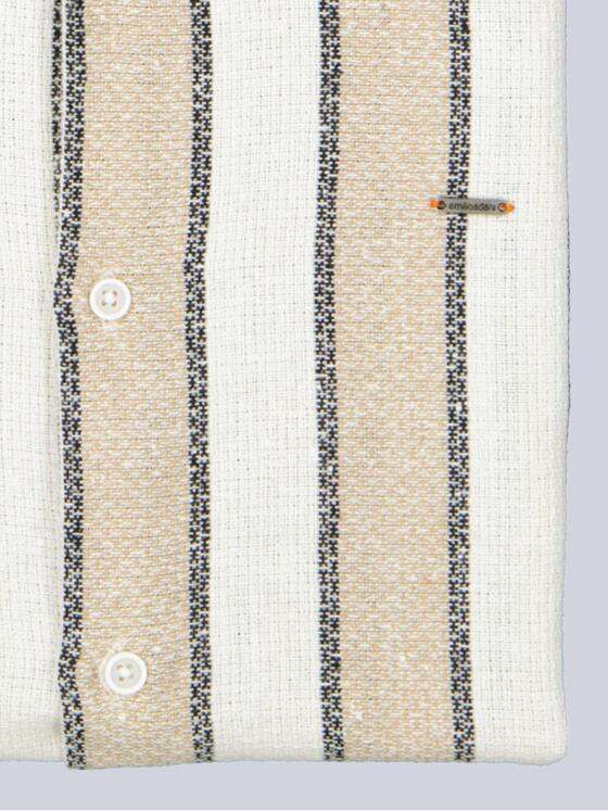 emilio adani Herren Hemd gemustert Beige 36972
