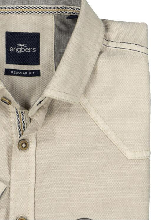 engbers Herren Kurzarm-Hemd regular Beige 36872