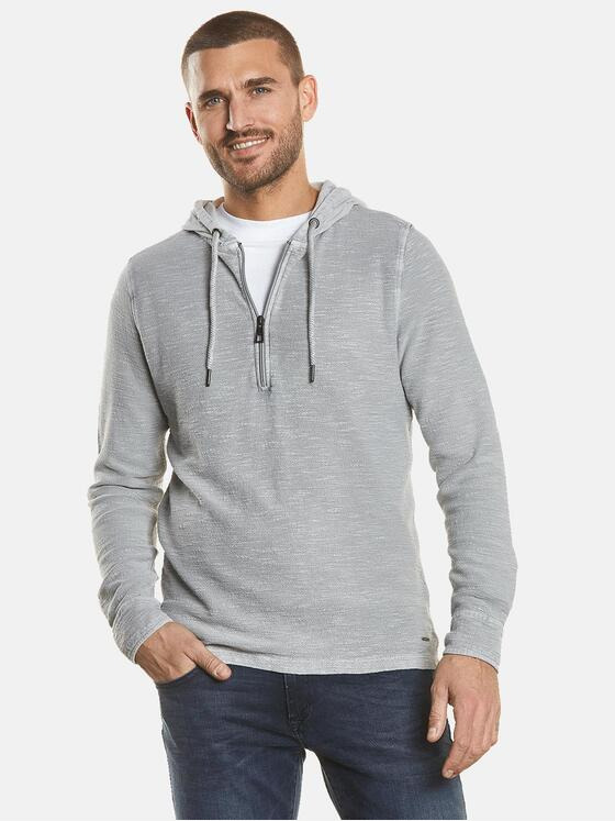 emilio adani Herren Langarm-Hemd mit Kapuze Grau 34507