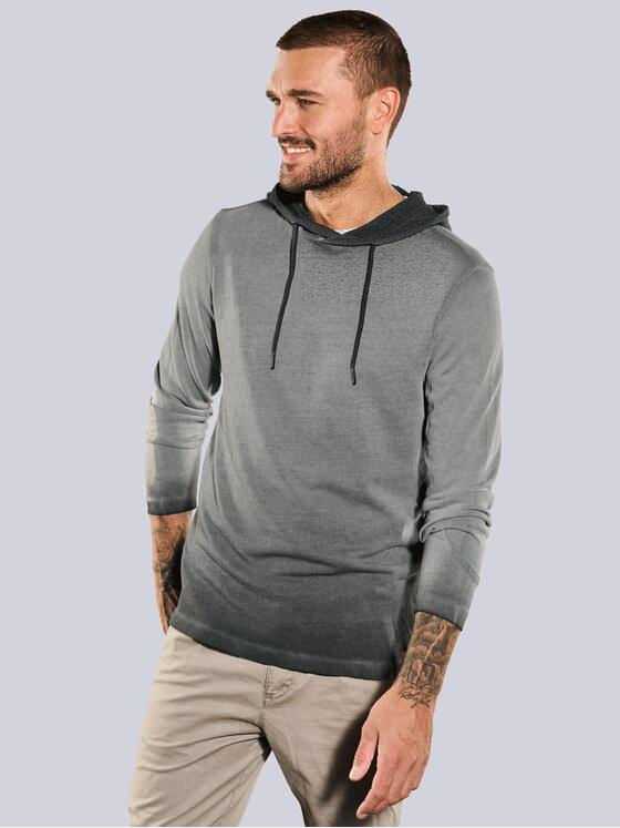 emilio adani Herren Langarm-Shirt uni Grau 35251