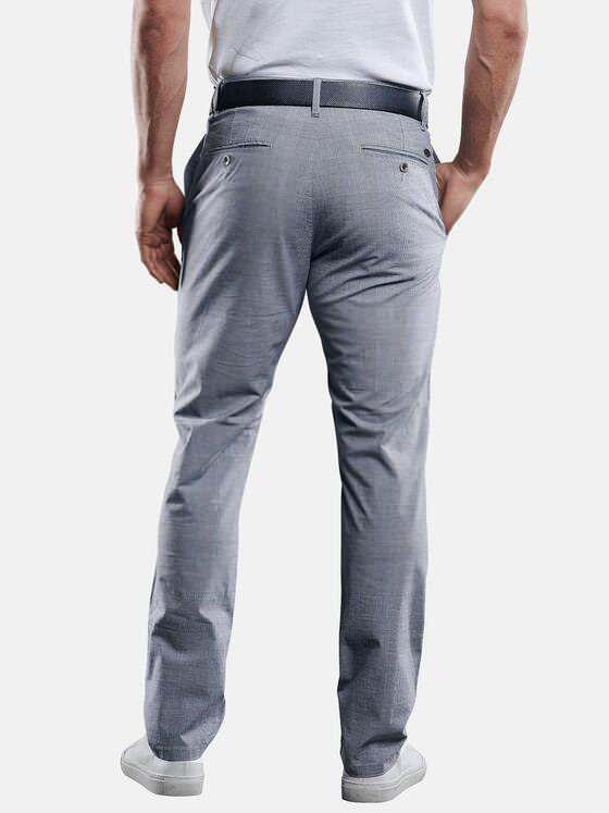 engbers Herren Chino Glencheck Muster Taubenblau 29176