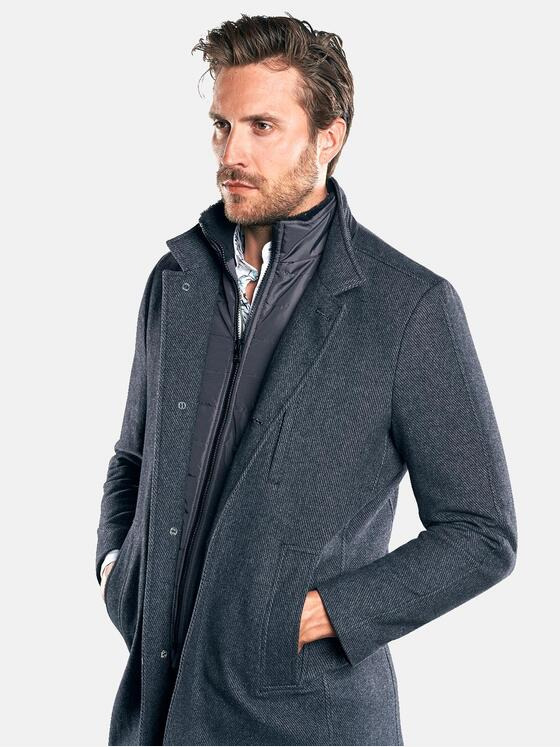 emilio adani Herren Stilvoller Wollmantel Grau 30225