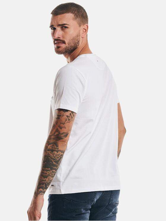 emilio adani Herren T-Shirt mit Print Weiß 32479