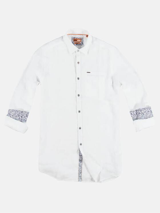 emilio adani Herren sommerliches Leinenhemd Weiß 29505