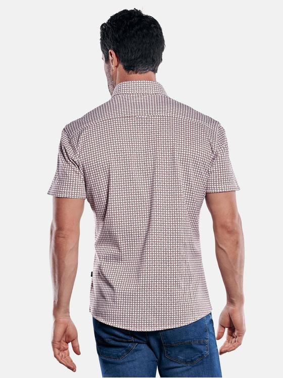 engbers Herren Super softes Piqué Halbarmhemd Karminrot 29881