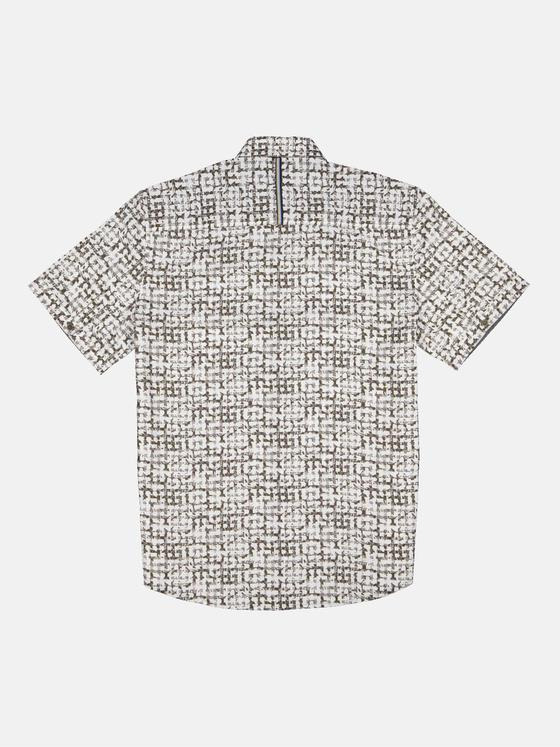 engbers Herren Kurzarm-Hemd gemustert Oliv 34763