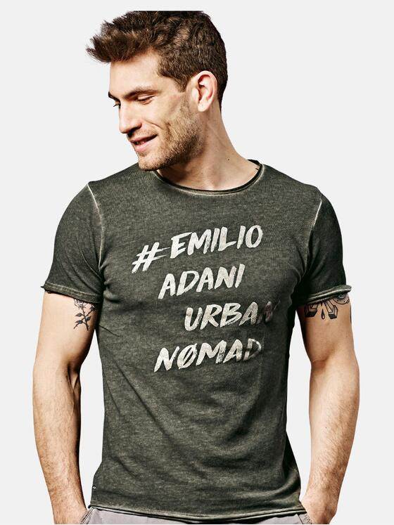 emilio adani Herren Rundhals T-Shirt Grün 25690