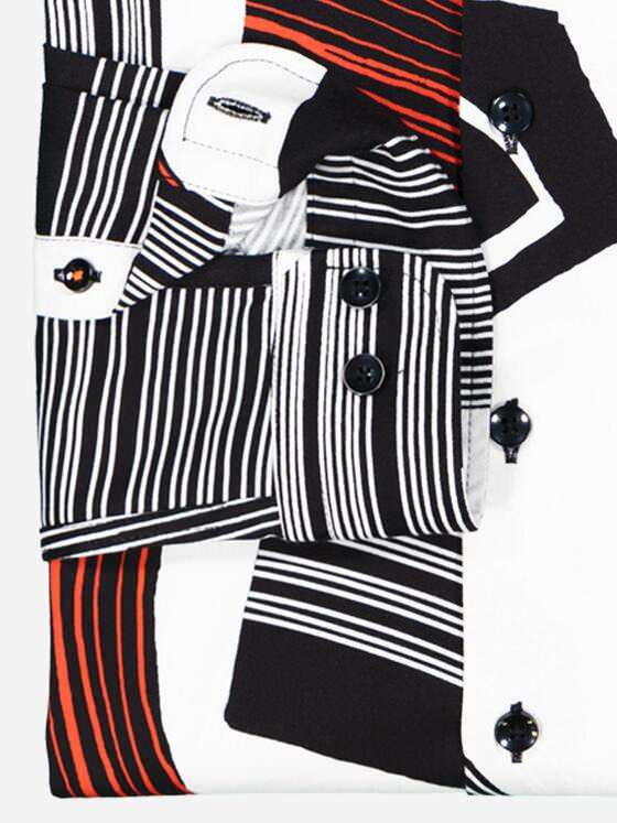 emilio adani Herren Langarm-Hemd gemustert Rot 38003