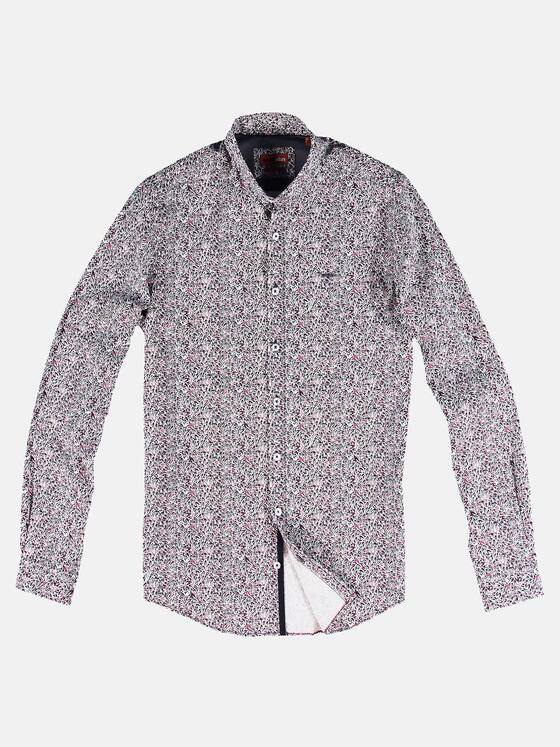 emilio adani Herren Langarm-Print Hemd Rot 30330