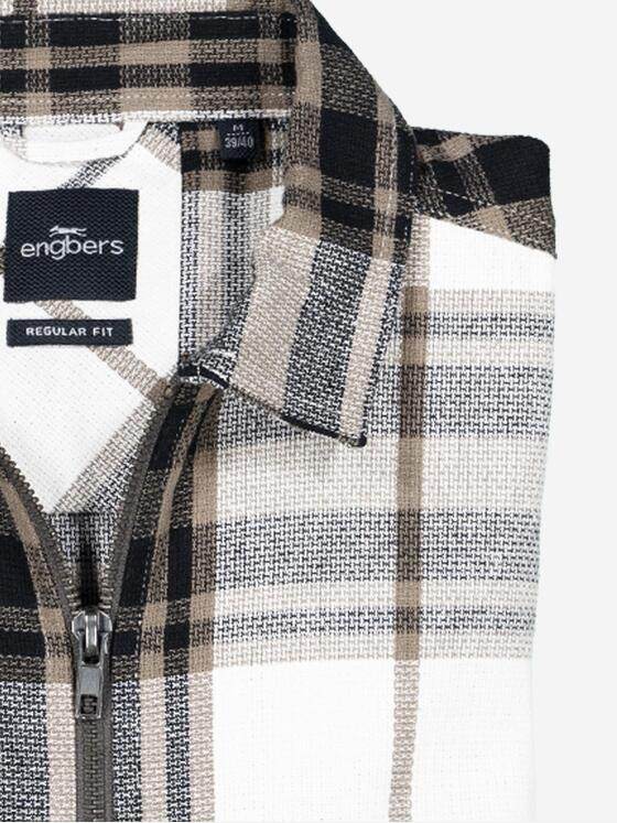 engbers Herren Overshirt kariert Braunbeige 38178