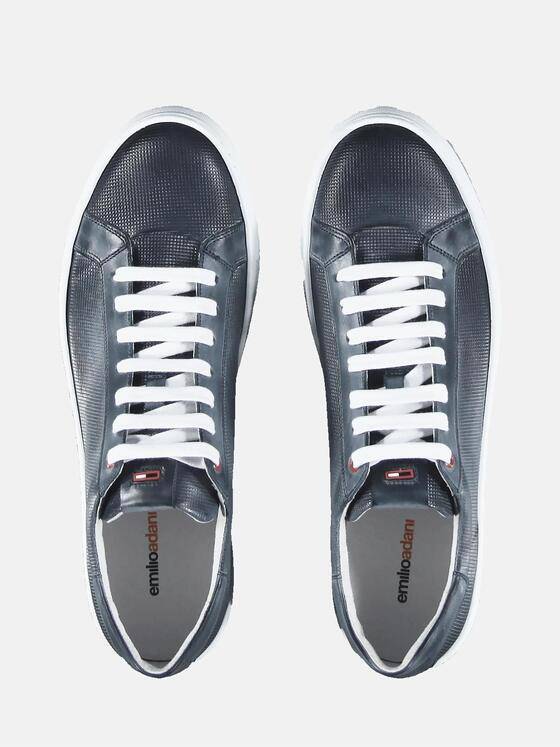 emilio adani Herren Sneaker in perforierter Optik. Blau 31082